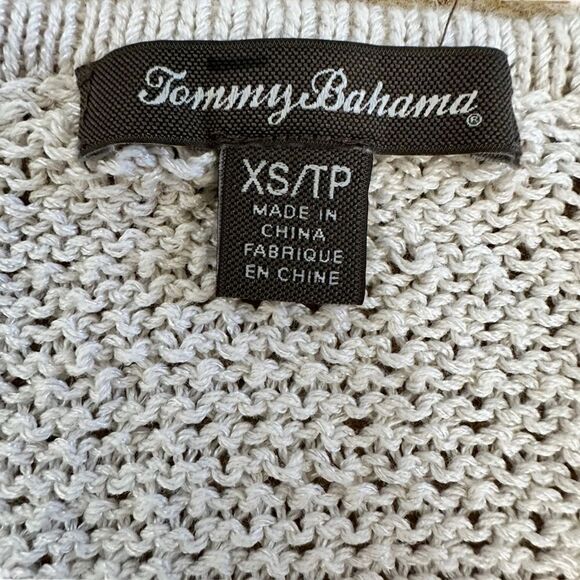 Tommy Bahama ~ Ivory Knit V-neck Long Sleeved Sweater ~ size XS ~ Cotton - Picture 6 of 12